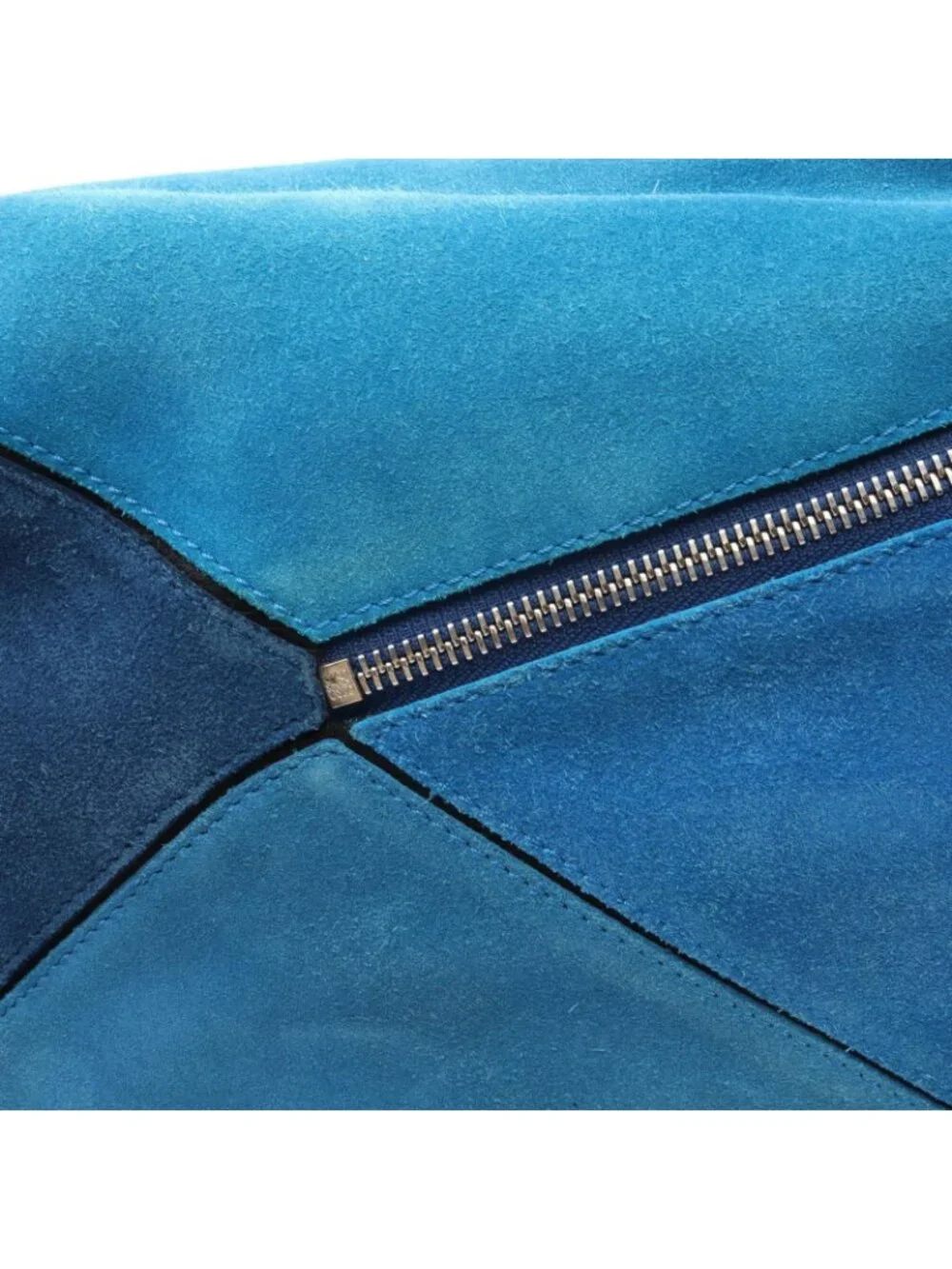 Loewe Handbag Puzzle Bag 2-Way Blue Black Leather